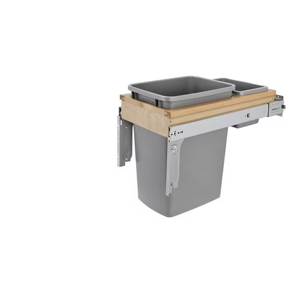 Rev-A-Shelf - Single 35-Quart Top MountTrash Can Pull Out with Soft Close Slides, Rev-A-Shelf, Mfr#: 4WCTM-12BBSCDM1